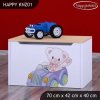 Box na hračky Happy KNZ01 - medvídek v autě (Barva bílá)