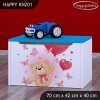 Box na hračky Happy KNZ01 - medvídek s balónky (Barva bílá)