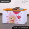 Box na hračky Happy KNZ01 - medvídek s balónky (Barva bílá)
