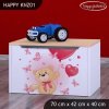 Box na hračky Happy KNZ01 - medvídek s balónky (Barva bílá)
