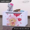 Box na hračky Happy KNZ01 - medvídek s balónky (Barva bílá)