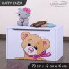 Box na hračky Happy KNZ01 - medvídek s mašlí (Barva bílá)