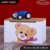 Box na hračky Happy KNZ01 - medvídek s mašlí (Barva bílá)