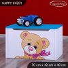 Box na hračky Happy KNZ01 - medvídek s mašlí (Barva bílá)