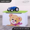 Box na hračky Happy KNZ01 - medvídek s mašlí (Barva bílá)