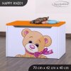 Box na hračky Happy KNZ01 - medvídek s mašlí (Barva bílá)