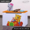 Box na hračky Happy KNZ01 - medvídek v červeném autě (Barva bílá)