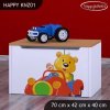 Box na hračky Happy KNZ01 - medvídek v červeném autě (Barva bílá)