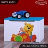 Box na hračky Happy KNZ01 - medvídek v červeném autě (Barva bílá)