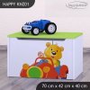 Box na hračky Happy KNZ01 - medvídek v červeném autě (Barva bílá)