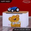 Box na hračky Happy KNZ01 - medvídek s kyticí (Barva bílá)
