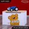 Box na hračky Happy KNZ01 - medvídek s kyticí (Barva bílá)