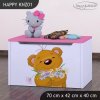 Box na hračky Happy KNZ01 - medvídek s kyticí (Barva bílá)