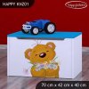 Box na hračky Happy KNZ01 - medvídek s kyticí (Barva bílá)