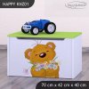 Box na hračky Happy KNZ01 - medvídek s kyticí (Barva bílá)
