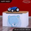 Box na hračky Happy KNZ01 - modrý medvídek (Barva bílá)