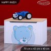 Box na hračky Happy KNZ01 - modrý medvídek (Barva bílá)