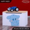 Box na hračky Happy KNZ01 - modrý slon (Barva bílá)