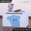 Box na hračky Happy KNZ01 - modrý slon (Barva bílá)
