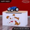 Box na hračky Happy KNZ01 - pejsek a kočička (Barva bílá)