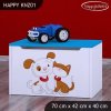 Box na hračky Happy KNZ01 - pejsek a kočička (Barva bílá)