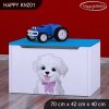 Box na hračky Happy KNZ01 - pejsek s mašlí (Barva bílá)