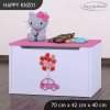Box na hračky Happy KNZ01 - růžové auto s balónky (Barva bílá)
