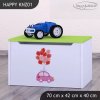 Box na hračky Happy KNZ01 - růžové auto s balónky (Barva bílá)