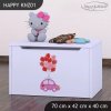 Box na hračky Happy KNZ01 - růžové auto s balónky (Barva bílá)