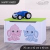 Box na hračky Happy KNZ01 - růžový a modrý slon (Barva bílá)