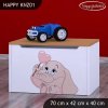 Box na hračky Happy KNZ01 - růžový slon se srdcem (Barva bílá)