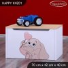 Box na hračky Happy KNZ01 - růžový slon se srdcem (Barva bílá)