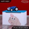 Box na hračky Happy KNZ01 - růžový slon se srdcem (Barva bílá)