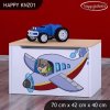 Box na hračky Happy KNZ01 - letadlo (Barva bílá)