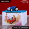 Box na hračky Happy KNZ01 - zpívající auto (Barva bílá)