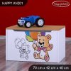 Box na hračky Happy KNZ01 - šťastný medvídek (Barva bílá)