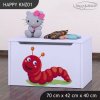 Box na hračky Happy KNZ01 - veselá housenka (Barva bílá)