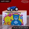 Box na hračky Happy KNZ01 - veselý medvídek (Barva bílá)