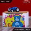 Box na hračky Happy KNZ01 - veselý medvídek (Barva bílá)