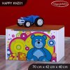 Box na hračky Happy KNZ01 - veselý medvídek (Barva bílá)