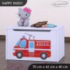 Box na hračky Happy KNZ01 - hasičské auto (Barva bílá)