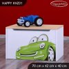 Box na hračky Happy KNZ01 - zelené auto (Barva bílá)