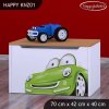 Box na hračky Happy KNZ01 - zelené auto (Barva bílá)