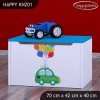 Box na hračky Happy KNZ01 - zelené auto s balónky (Barva bílá)