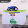 Box na hračky Happy KNZ01 - zelené auto s balónky (Barva bílá)