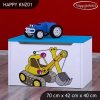 Box na hračky Happy KNZ01 - žlutý bagr (Barva bílá)