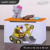 Box na hračky Happy KNZ01 - žlutý bagr (Barva bílá)
