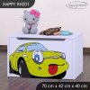 Box na hračky Happy KNZ01 - žluté auto (Barva bílá)
