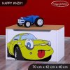 Box na hračky Happy KNZ01 - žluté auto (Barva bílá)