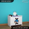Noční stolek Dream SZN01 - dopravní prostředky (Barva bílá)
